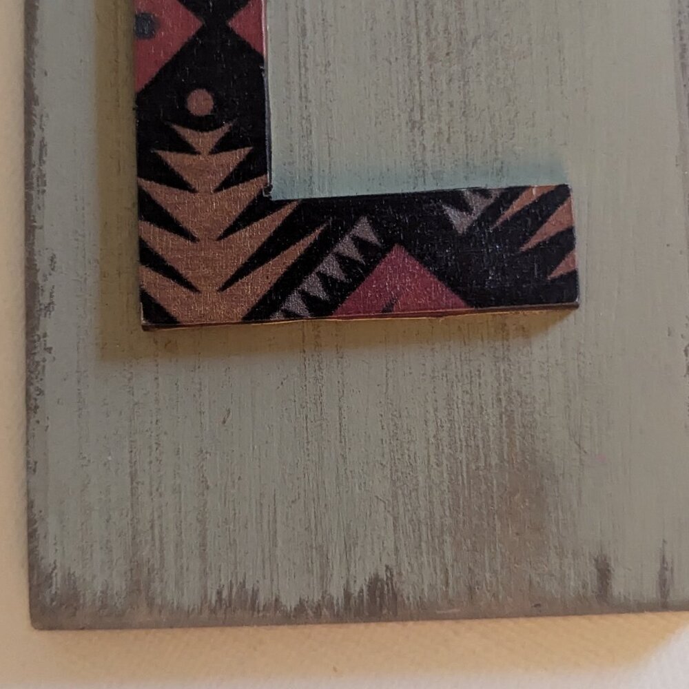 NWT Rustic Letter 'L' Wood Sign Farmhouse Zig Zag Michael's Fall Home Wall Decor - Picture 6 of 7